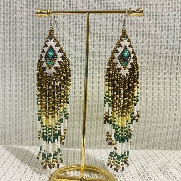 New Handmade Boho Style Beaded Earrings - Picture 1 of 5